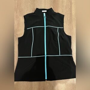 Christopher & Banks Women’s Black Zip-Up Vest - Size L - Stretch Activewear
